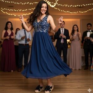 b.o.c. Black Floral Women's Sandals